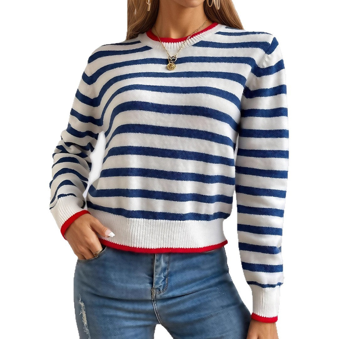 Pull en tricot pour femmes avec un motif rayé tendance et une texture fine Chic und Stil