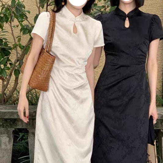 Robe midi élégante pour femmes avec détail en trou de serrure Chic und Stil