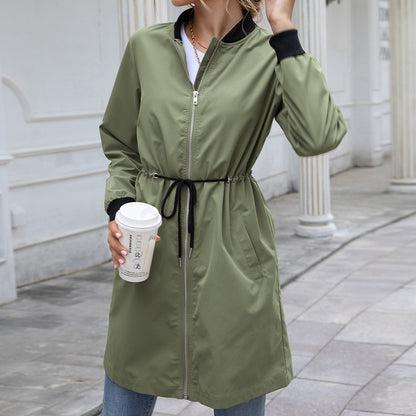 Ladies functional transition jacket with drawstring waist and practical pockets Chic and Style