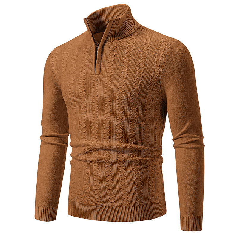 Pull en tricot élégant pour homme avec fermeture éclair haute Chic und Stil