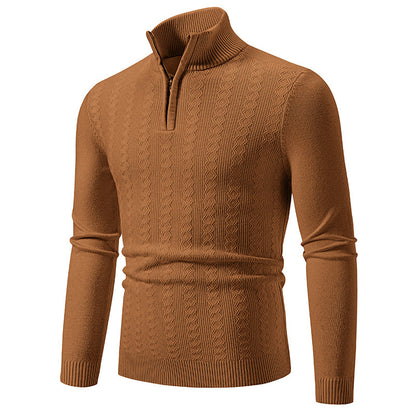 Pull en tricot élégant pour homme avec fermeture éclair haute Chic und Stil