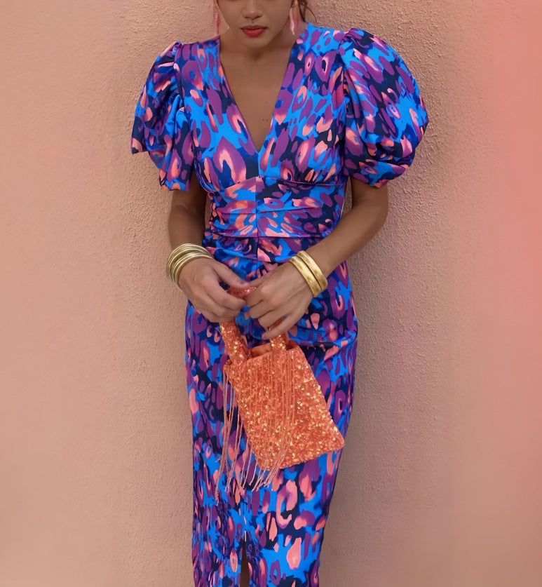 Robe de soirée pour dames avec des manches ballon volumineuses Chic und Stil