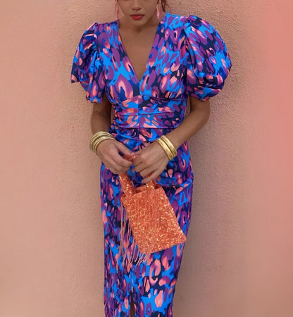 Robe de soirée pour dames avec des manches ballon volumineuses Chic und Stil