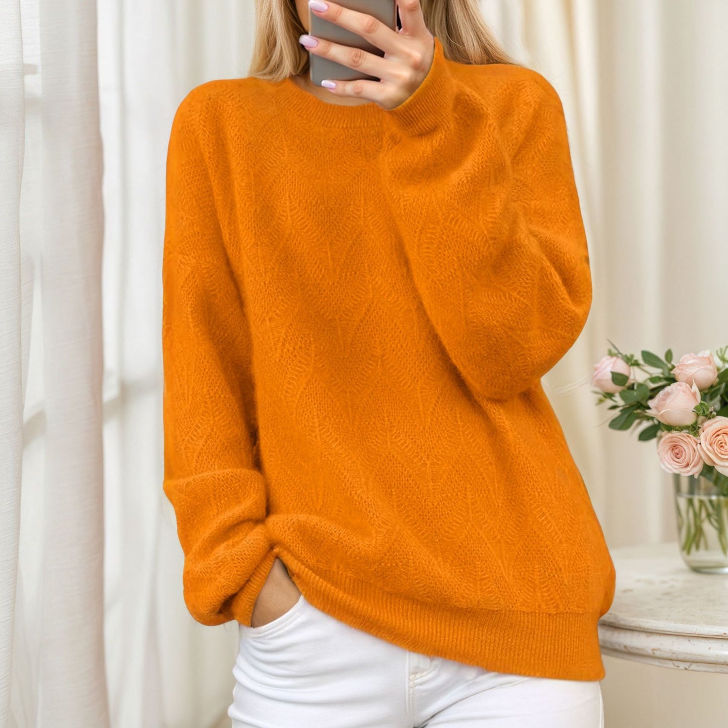 Pull femme en tricot doux avec motif élégant Chic und Stil