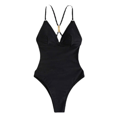 Dames Bretelles V Décolleté Maillot de Bain Chic und Stil