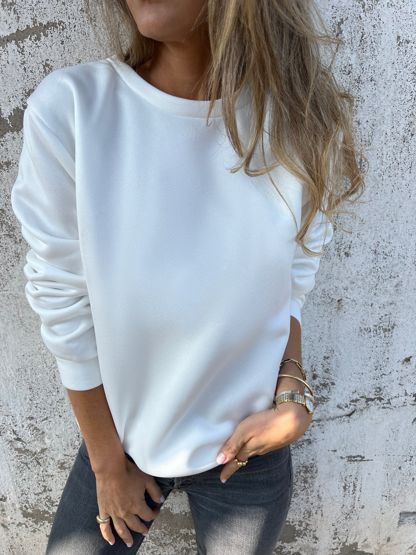 Pull-over décontracté pour femmes avec col rond et coupe décontractée Chic und Stil