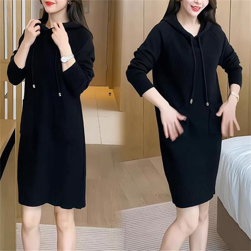 Robe en tricot pour femmes avec capuche et poches pratiques Chic und Stil