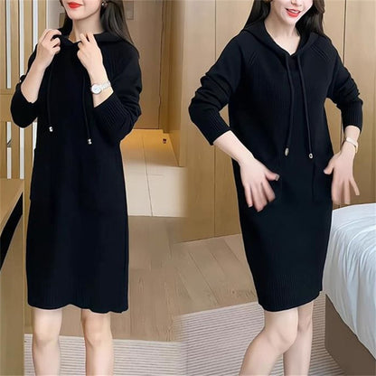 Robe en tricot pour femmes avec capuche et poches pratiques Chic und Stil
