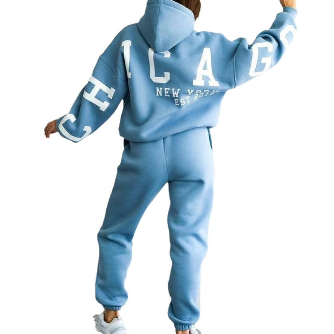 Ladies oversized tracksuit with hood and elastic cuffs Chic and Style