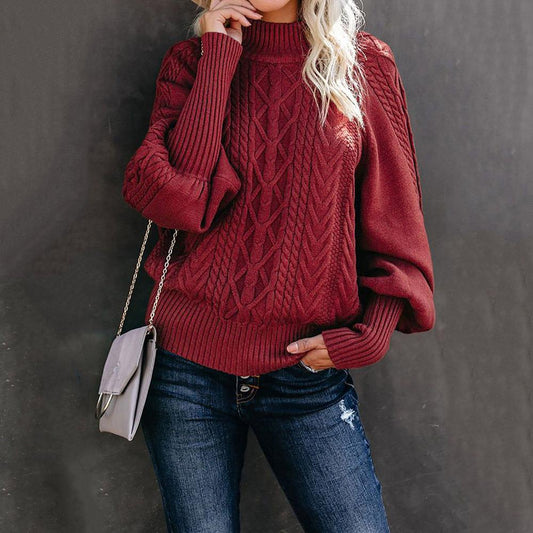 Pull en tricot pour femmes avec col haut et design texturé Chic und Stil
