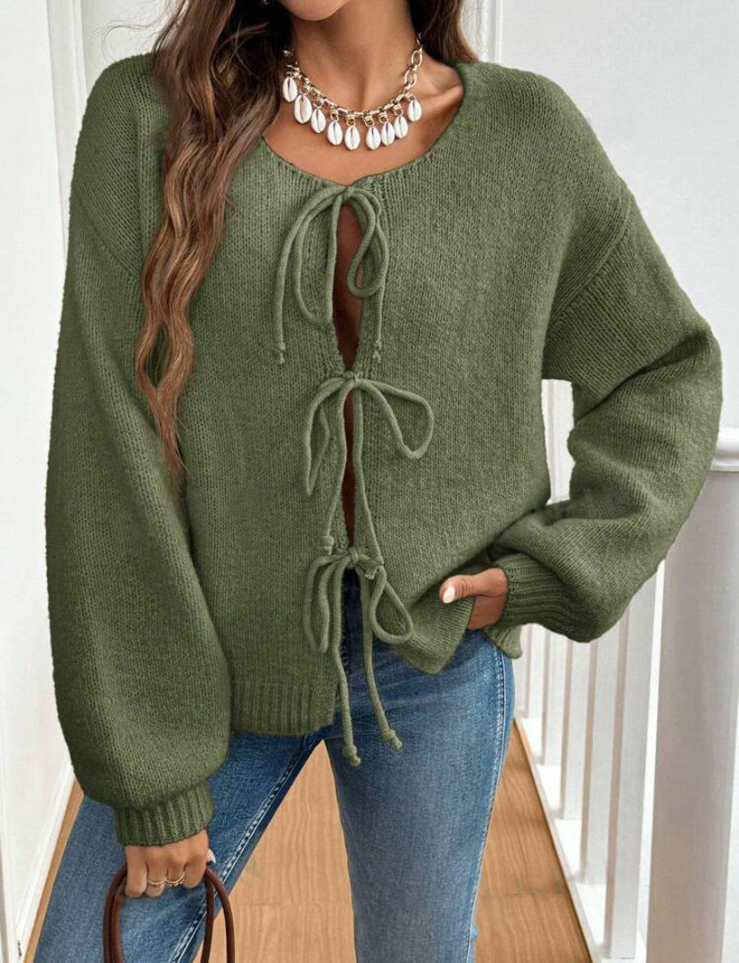 Pull femme avec cordon de serrage et manches décalées Chic und Stil