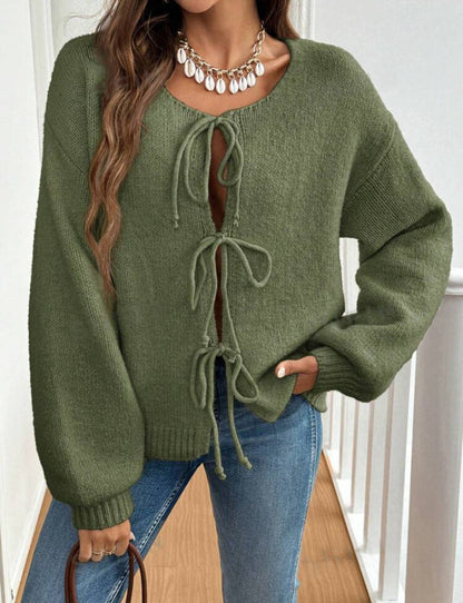 Pull femme avec cordon de serrage et manches décalées Chic und Stil