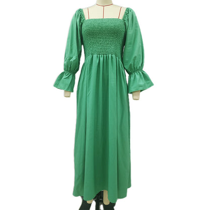Robe maxi femme avec des manches bouffantes et une taille élastique Chic und Stil