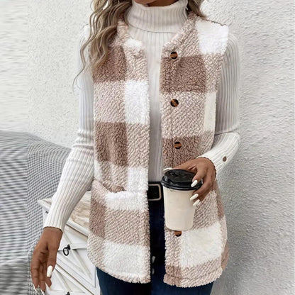 Dames Gilet en Tartan Douillet Chic und Stil
