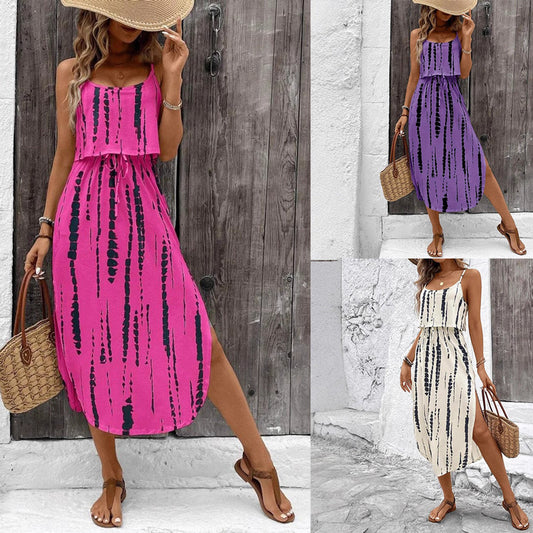 Robe maxi bohémienne pour femmes avec fente latérale Chic und Stil