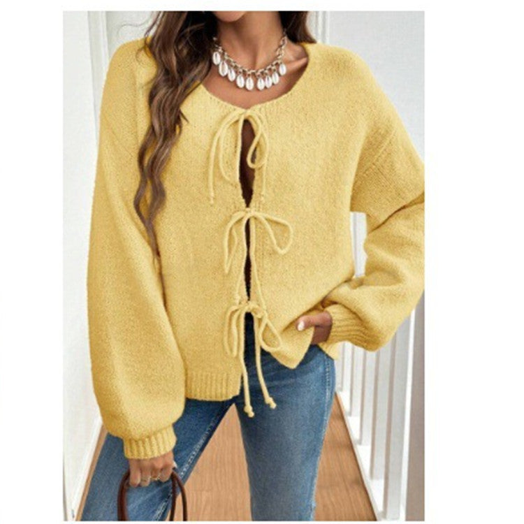 Pull femme avec cordon de serrage et manches décalées Chic und Stil