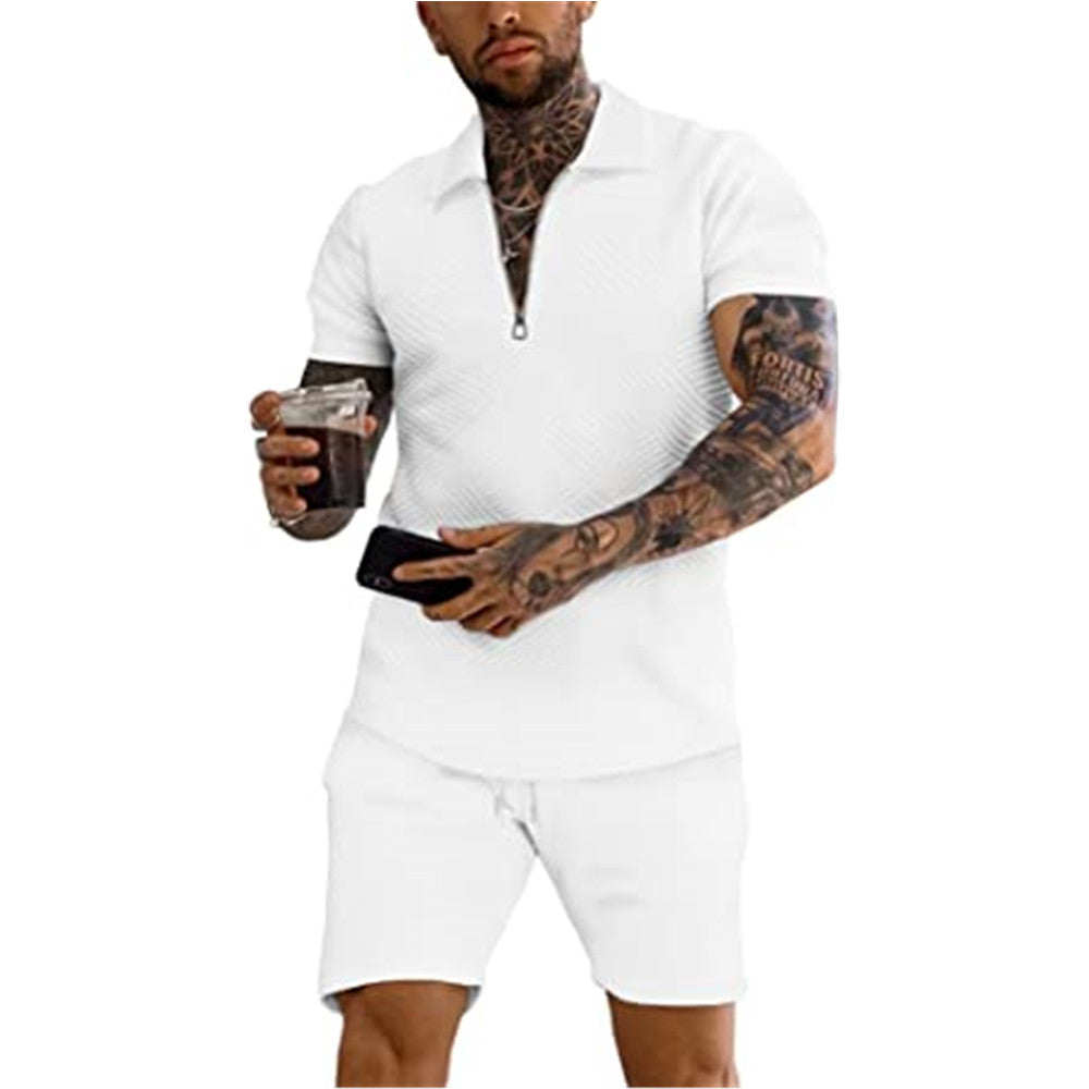 Costume décontracté à col zippé structuré pour hommes Chic und Stil