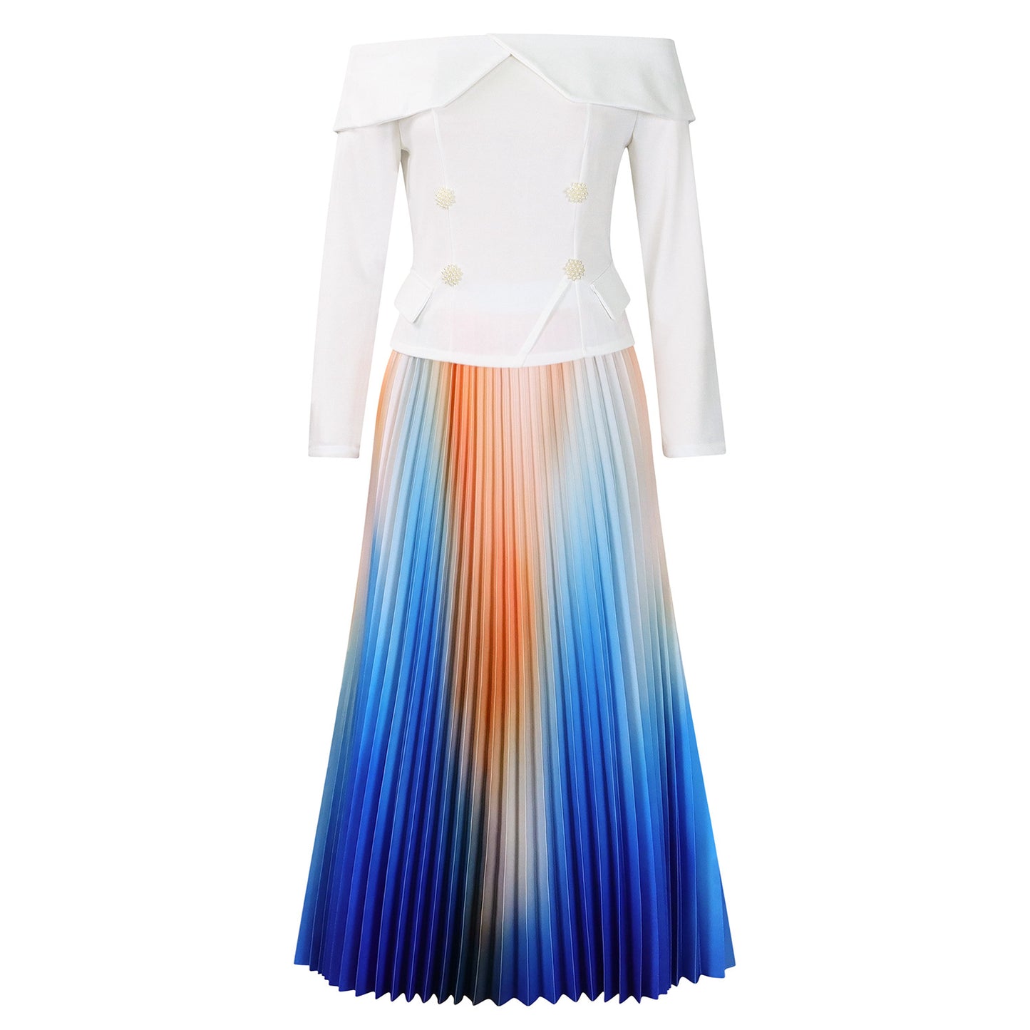 Robes plissées élégantes pour femmes avec un haut sans manches et des détails de bouton accrocheurs Chic und Stil