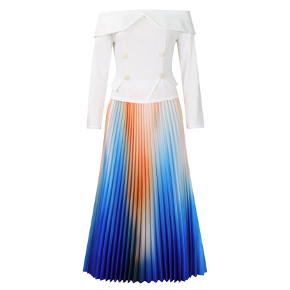 Robes plissées élégantes pour femmes avec un haut sans manches et des détails de bouton accrocheurs Chic und Stil