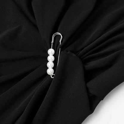 Robe Midi Élégante pour Femme avec Fente Latérale et Détail en Nœud Chic und Stil