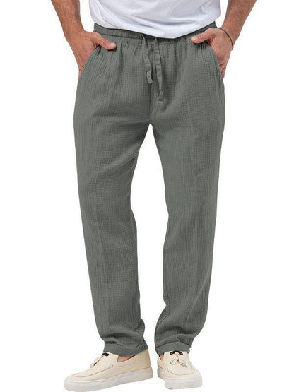 Casual linen pants for men with elastic waistband and practical side pockets Chic and Style
