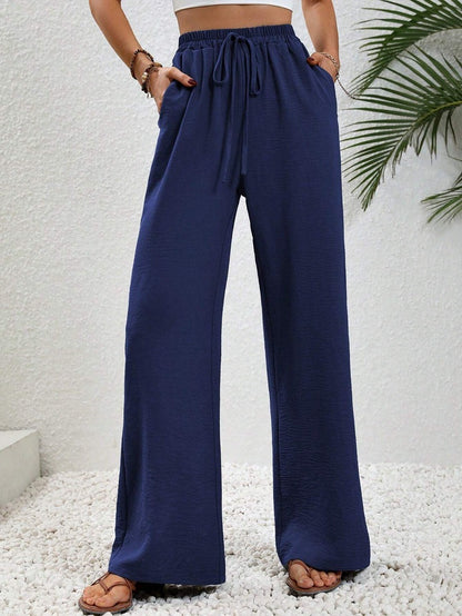 Casual palazzo pants for women with elastic waistband and practical pockets Chic und Stil