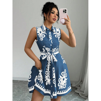 Robe chemise pour femmes avec ceinture à nouer Chic und Stil