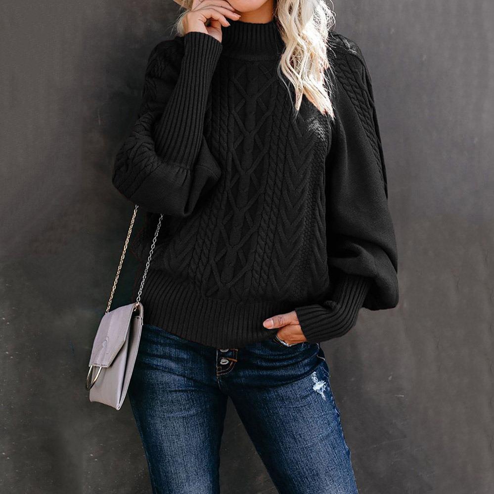 Pull en tricot pour femmes avec col haut et design texturé Chic und Stil