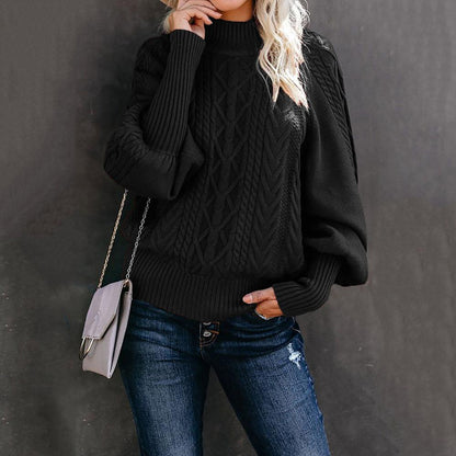 Pull en tricot pour femmes avec col haut et design texturé Chic und Stil