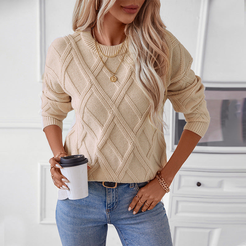 Pull en tricot pour femmes avec un motif losange moderne et un matériau de haute qualité Chic und Stil