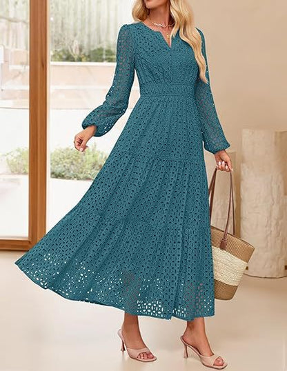 Robe maxi pour femmes au design élégant en crochet Chic und Stil