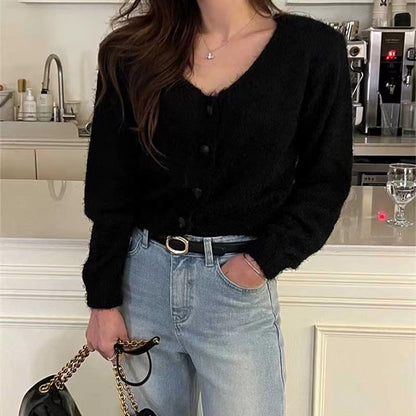 Cardigan court douillet pour femmes en matériau léger Chic und Stil