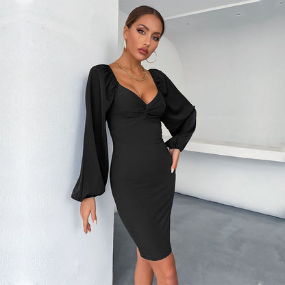 Robe ajustée pour dames avec des manches bouffantes et des fronces Chic und Stil