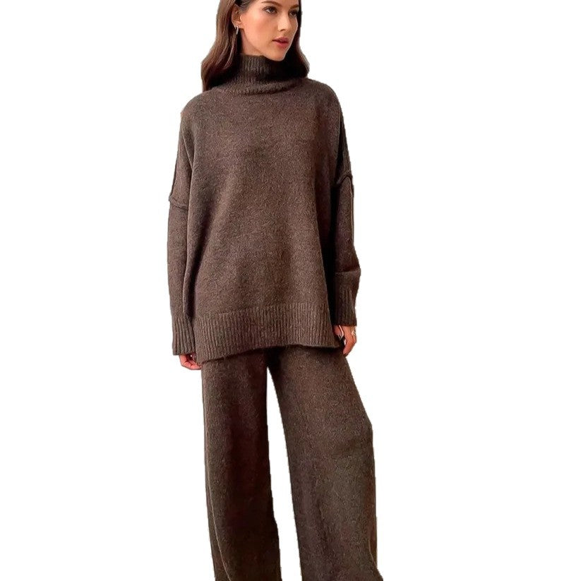 Dames Ensemble en tricot confortable avec col haut et coupe large Chic und Stil