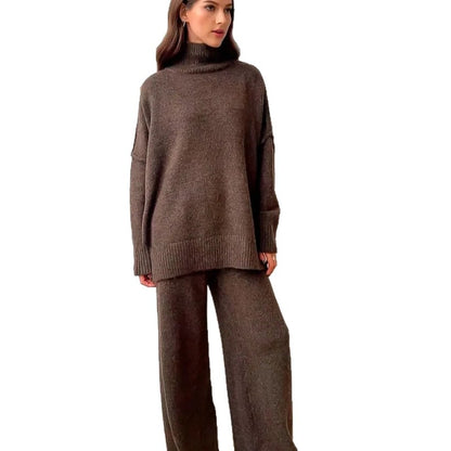Dames Ensemble en tricot confortable avec col haut et coupe large Chic und Stil