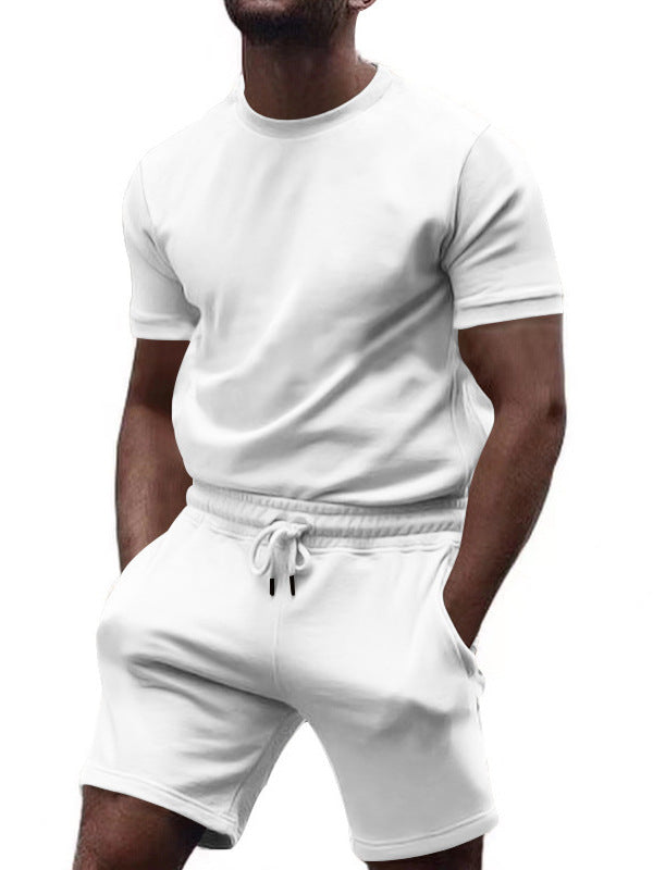 Short sleeve sports set for men with elastic waist Chic und Stil