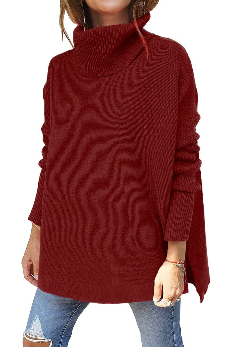 Pull roulé confortable pour femmes avec un motif en tricot doux Chic und Stil