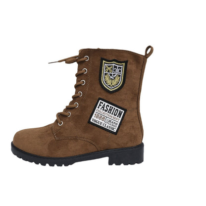 Bottines à lacets pour femmes avec design patch à la mode Chic und Stil