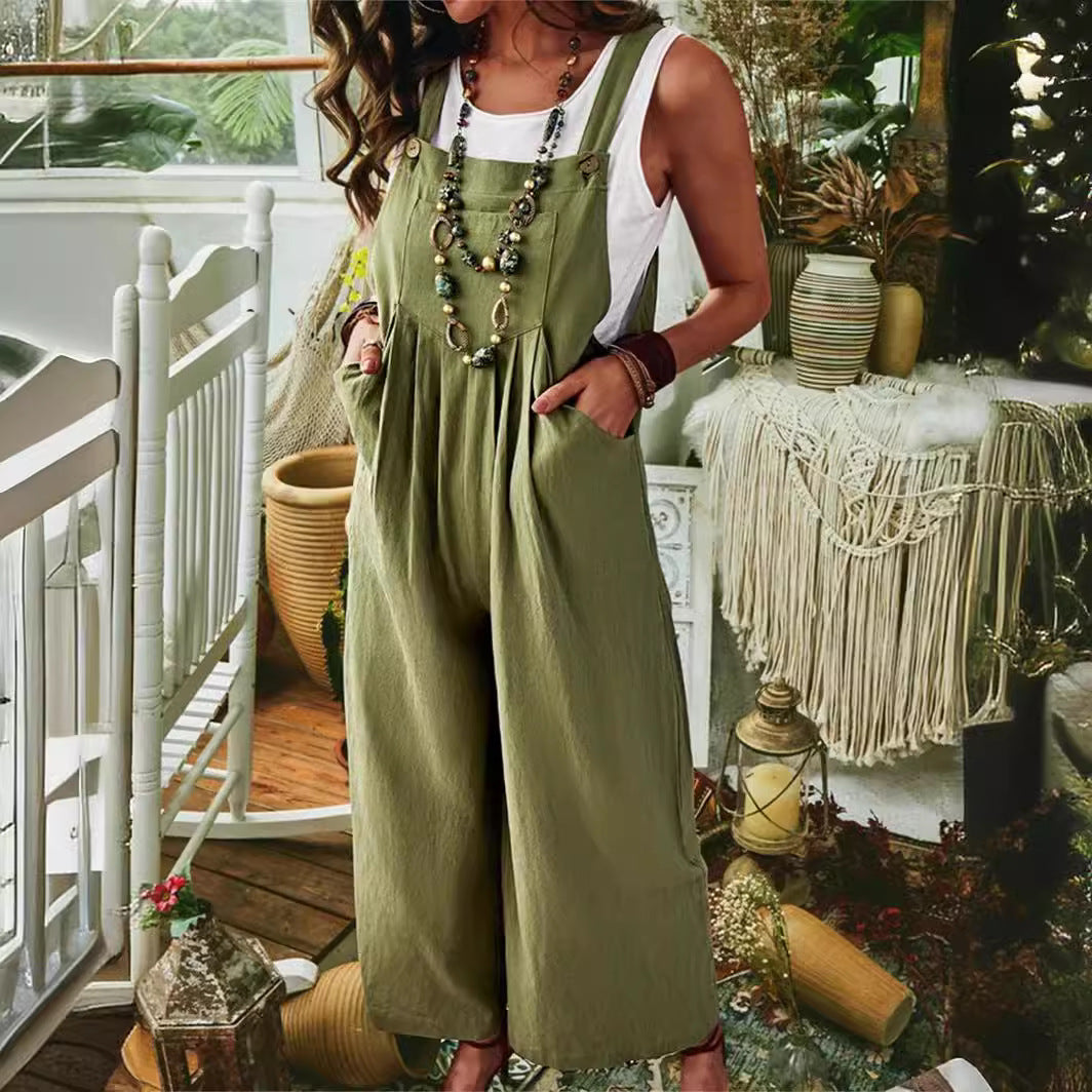 Dames combinaison décontractée avec jambes larges et poches Chic und Stil