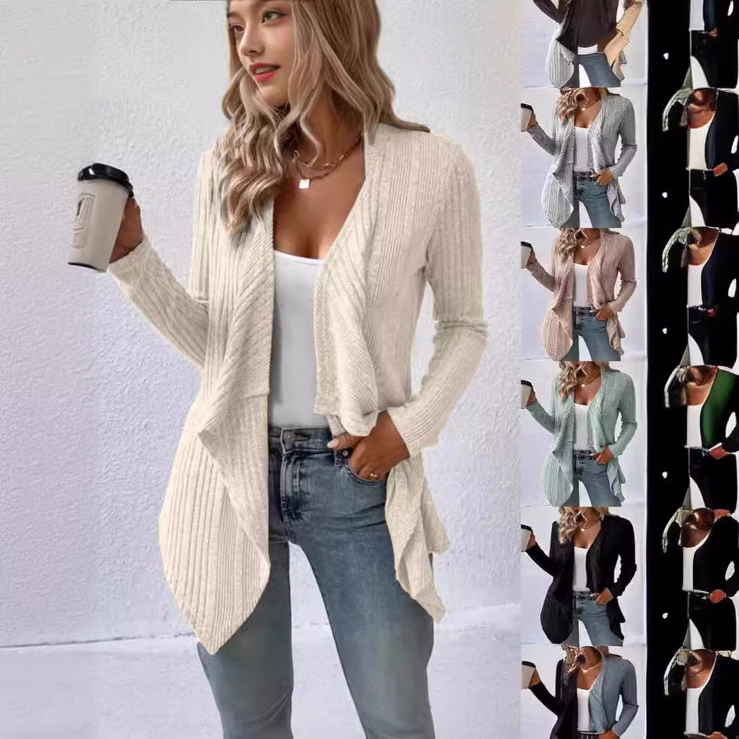 Dames cardigan confortable avec coupe décontractée et ourlet asymétrique Chic und Stil