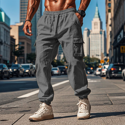 Men's cargo training pants with elastic waistband and practical side pockets Chic and Style