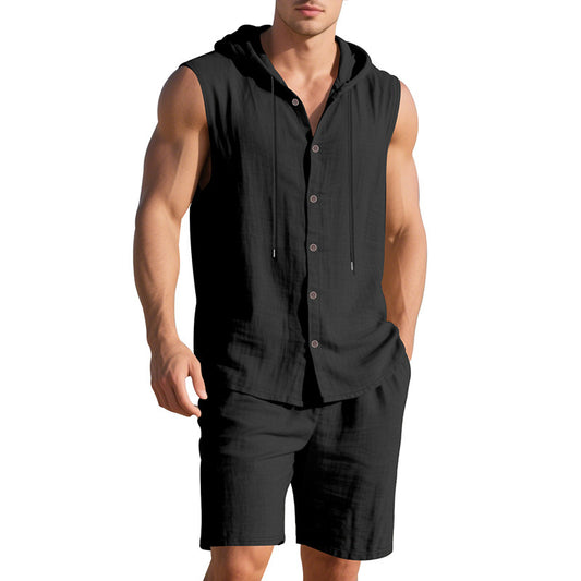 Ensemble t-shirt à capuche décontracté et shorts Chic und Stil pour homme
