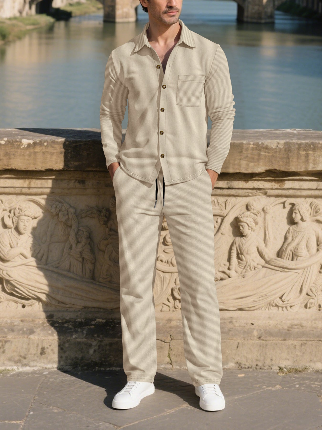 Costume décontracté élégant pour hommes avec design structuré et poches pratiques Chic und Stil