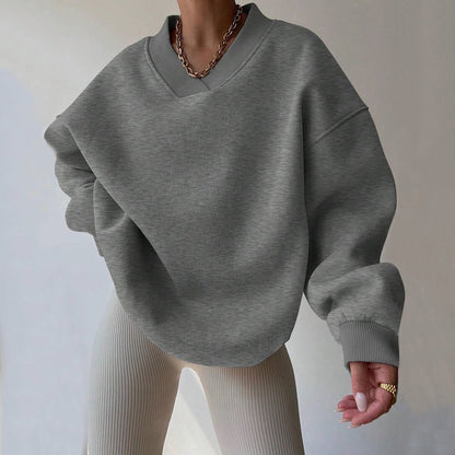 Femmes pull surdimensionné à col en V Chic und Stil