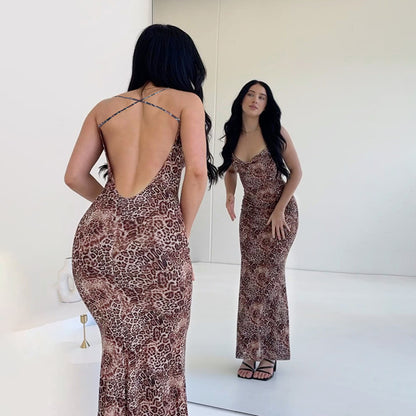 Robe maxi bodycon imprimé animal Chic und Stil