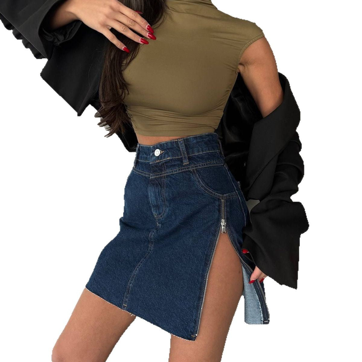 Dames Haut tendance avec col montant élégant et coupe décontractée Chic und Stil