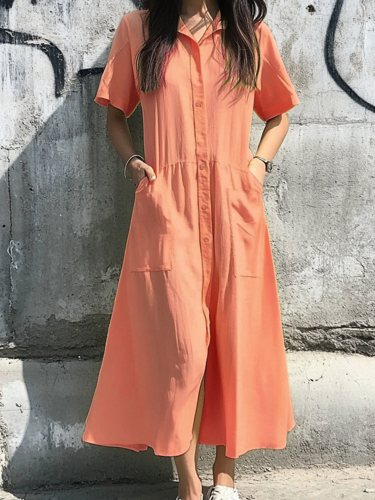 Robe midi à boutons pour dames Chic und Stil