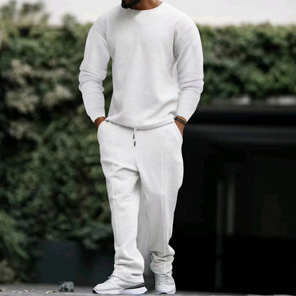 Casual set for men, textured fabric sweatshirt and jogger pants Chic und Stil