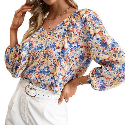 Chemisier femme avec volants et motif floral Chic und Stil