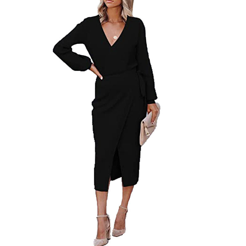 Robe portefeuille pour femmes avec décolleté en V profond et ceinture élégante Chic und Stil